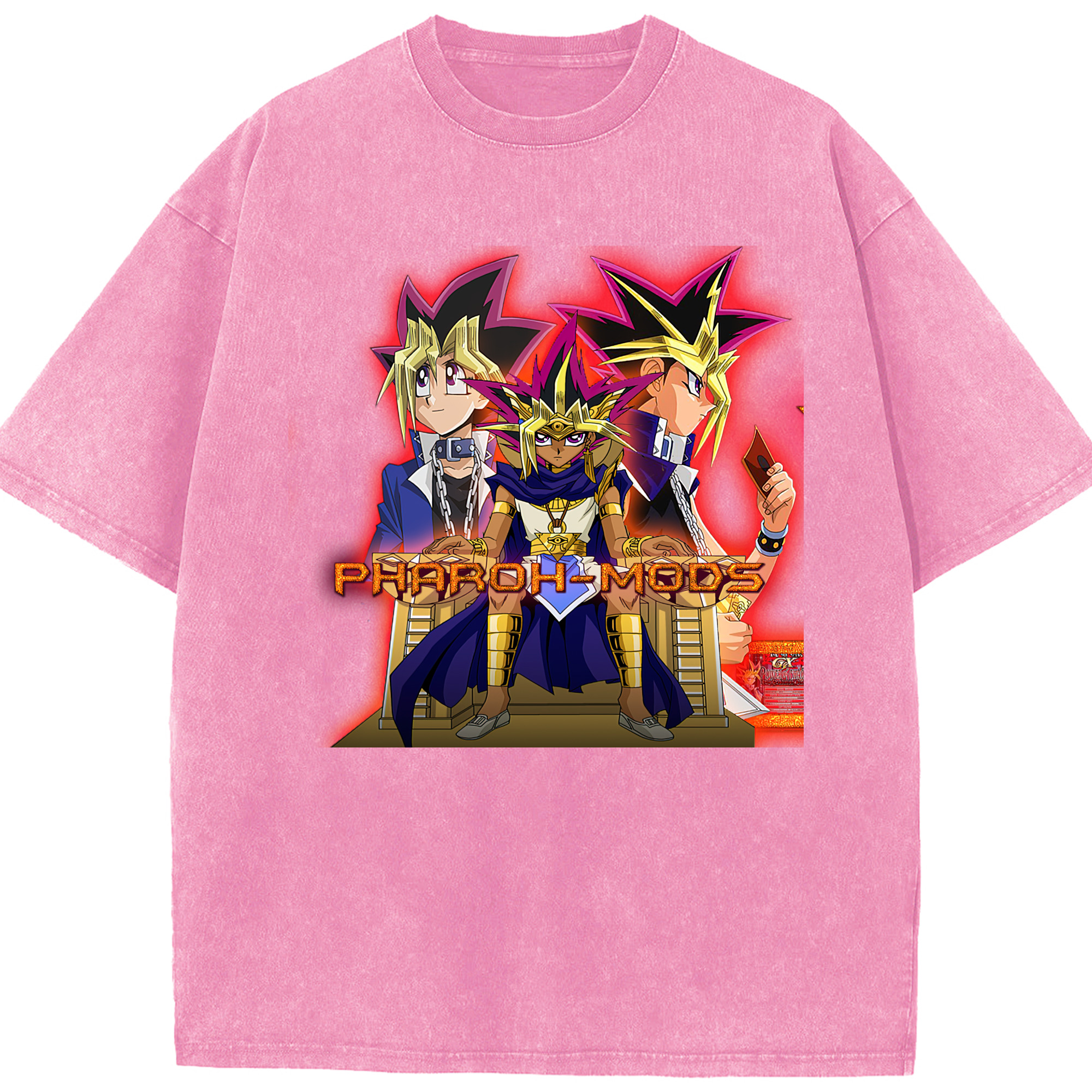 （画像用） 遊☆戯☆王 Yu-Gi-Oh! 綿100% ヴィンテージ風 半袖Tシャツ（フロントプリント）